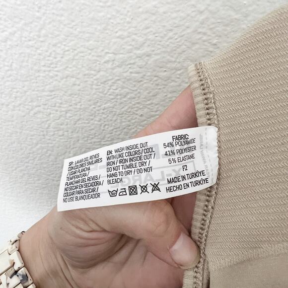 [Alphalete] Tan Linen Seamless Stratus Crop Tank Top Crew Neck Workout Size XL - Picture 11 of 11